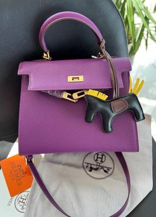 Фиолетовая сиреневая сумка hermes kelly