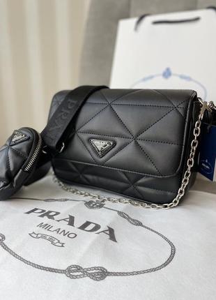 Жіноча сумочка prada 2в1 чорна