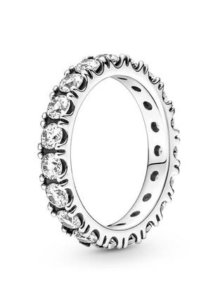 Оригинал original pandora пандора оригинальное серебряное кольцо 190050c01 серебро с камнями дорожка прозрачные камни камешки с биркой новый