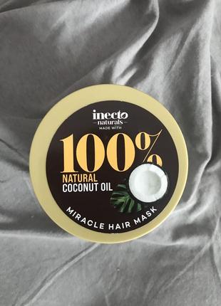 Зволожуюча маска для волосся inecto coconut miracle hair mask / маска з кокосовою олією для волосся з1 фото