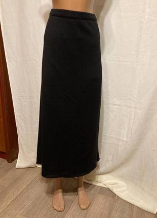 Женская черная вязаная трикотажная юбка большой размер2 фото