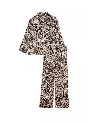 Сатиновая леопардовая пижамка виктория секрет оригинал victoria’s secret пижама3 фото