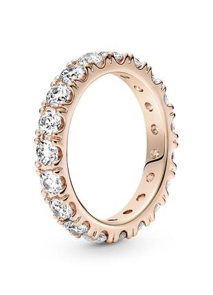 Оригинал original pandora пандора оригинальное серебряное кольцо 180050c01 серебро с камнями дорожка камни прозрачные с биркой новый розовое золото