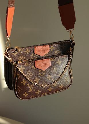 Сумка louis vuitton 3 в 1 через плече, клатч через плече луи витон  3 в 1