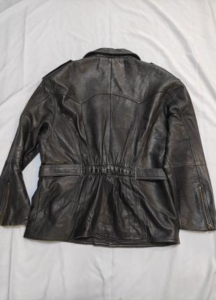 Стильная винтажная оверсайз куртка - косуха из натуральной кожи2 фото