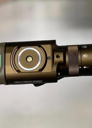 Ліхтар на зброю olight baldr pro r desert tan, picatinny/glock, лазерний цілевказівник, тактичний ліхтар на зброю