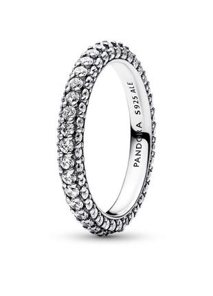 Оригинал original pandora пандора оригинальное серебряное кольцо 192627c01 серебро с камнями дорожка прозрачные камни прозрачное с биркой новый