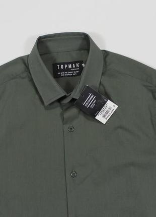 Четкая сильно приталенная рубашка в хаки цвета от topman