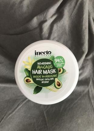 Поживна маска для волосся inecto avocado hair mask / маска з олією авокадо для всіх типів волосся1 фото