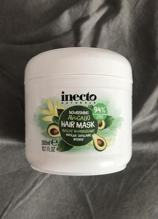 Поживна маска для волосся inecto avocado hair mask / маска з олією авокадо для всіх типів волосся2 фото