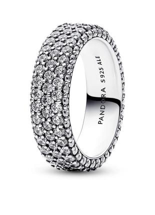 Оригинал пандора оригинальное серебряное кольцо 192634c01 серебро с камнями дорожка широкое прозрачные камни камешки прозрачное с биркой новый