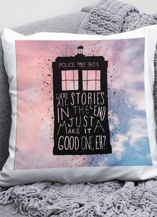 Декоративна подушка плюшева подарунок з принтом доктор хто doctor who