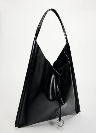 Плоская кожаная сумка шопер3 фото
