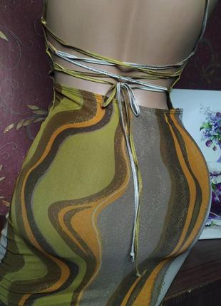 Сукня міні сітка з шнурівкою по спинці від motel8 фото