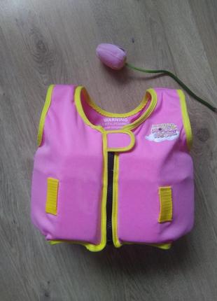 Жилет для плаванья детский на 2-4 года/детский плавательный жилет розовый с мышкой3 фото