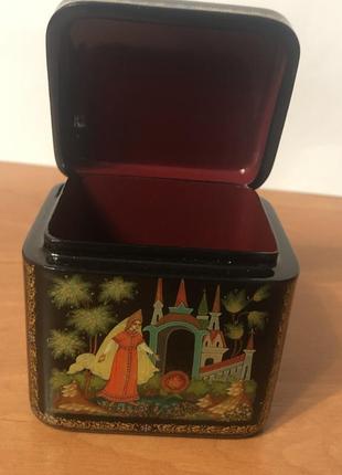 Шкатулка лакова мініатюра палех " жарптиця"