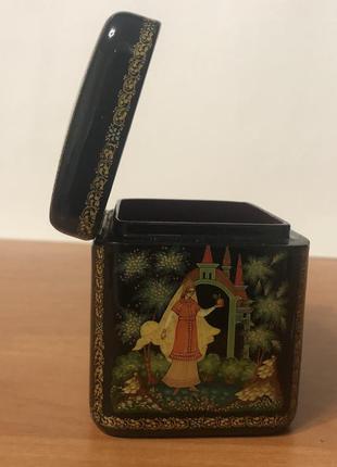 Шкатулка лакова мініатюра палех " жарптиця"