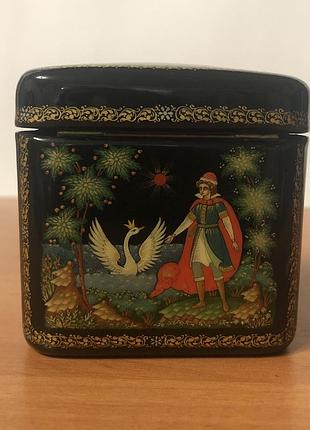 Шкатулка лакова мініатюра палех " жарптиця"