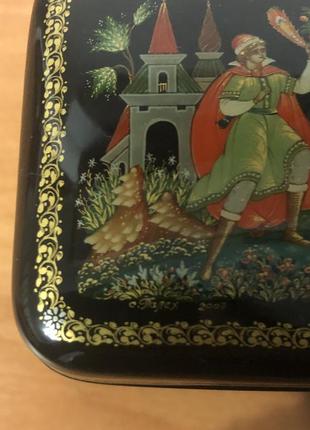 Шкатулка лакова мініатюра палех " жарптиця"