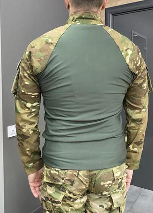 Армейская кофта убакс, мультикам олива, размер l, тактическая рубашка убакс мультикам6 фото