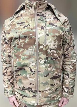 Куртка тактическая зимняя softshell, single sword, мультикам, s, теплая зимняя куртка для военных софтшелл
