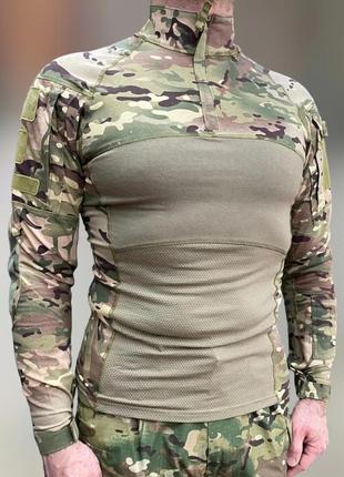 Армейская кофта убакс, мультикам, размер l, прорезиненная зона локтей, yakeda combat g3, тактическая рубашка