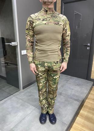 Армейская кофта убакс, мультикам, размер l, прорезиненная зона локтей, yakeda combat g3, тактическая рубашка8 фото