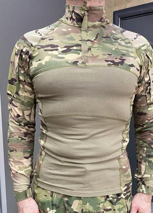 Армейская кофта убакс, мультикам, размер l, прорезиненная зона локтей, yakeda combat g3, тактическая рубашка2 фото