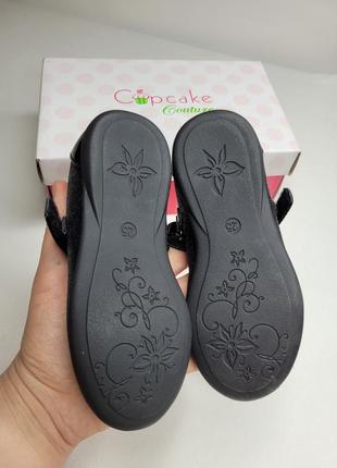 Туфельки праздничные нарядные лаковые с глиттером балетки cupcake couture6 фото