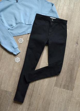 Качественные черные качественные джинсы скинни topshop, высокая посадка