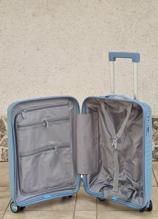 100 %  полипропилен  чемодан  nuri 301 silver blue 💙10 фото