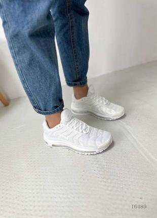 Белые женские кроссовки nike air max 97 plus white5 фото