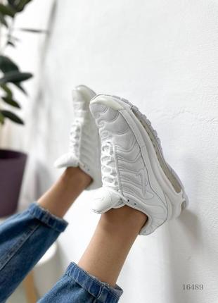 Белые женские кроссовки nike air max 97 plus white3 фото