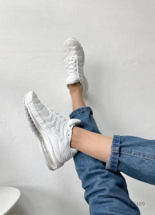 Белые женские кроссовки nike air max 97 plus white8 фото