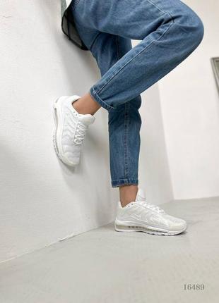 Белые женские кроссовки nike air max 97 plus white7 фото