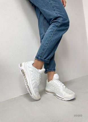 Белые женские кроссовки nike air max 97 plus white6 фото