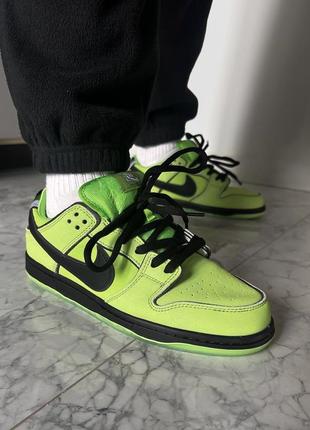 Найк кросівки чоловічі nike sb dunk "powerpuff girls - buttercup"1 фото