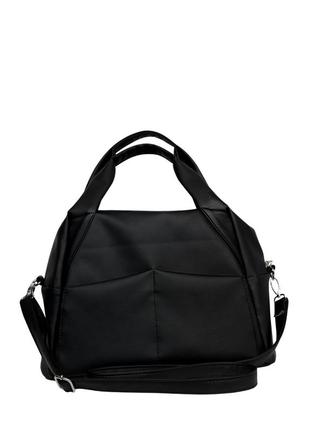 Жіноча чорна вмістка чорна сумка для спортзалу3 фото