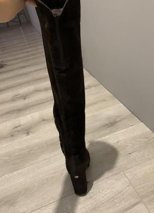 Замшевые ботфорты на каблуках женские, 38 размер4 фото