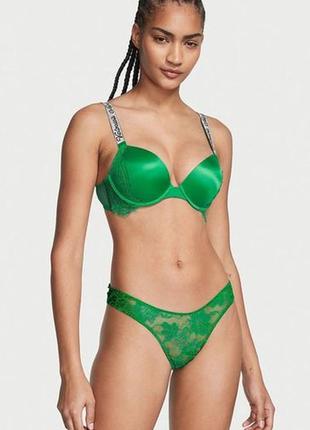 Victoria's secret трусики кружевные черные с камнями оригинал люкс