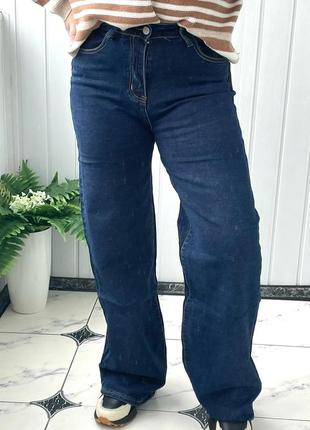Стильные джинсы прямые широкие/полубатан2 фото