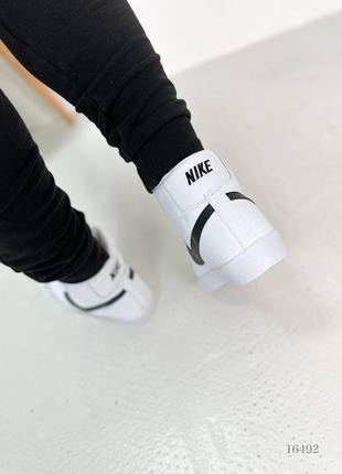 Натуральные кожаные и замшевые белые высокие кроссовки nike blazer mid 77 white унисекс9 фото