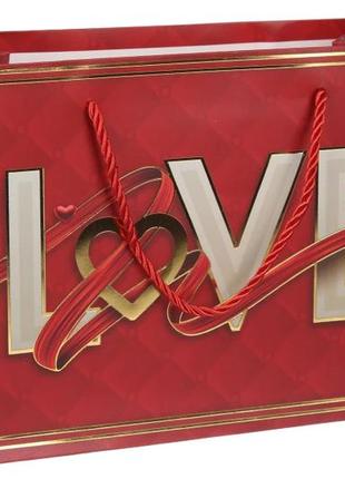 Подарунковий пакет 18*23*10см "love" (упаковка 12шт)