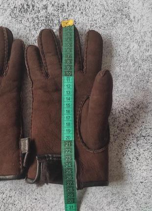 Кожаные мужские перчатки с натуральным мехом ugg australia8 фото