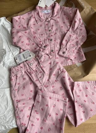 Джинсовый костюм zara 4-5-6 лет джинсовка зара джинсы набор