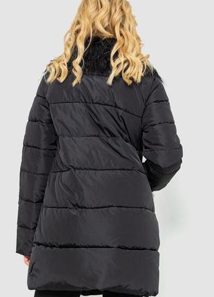 Куртка жіноча однотонна, колір чорний, 235r50684 фото