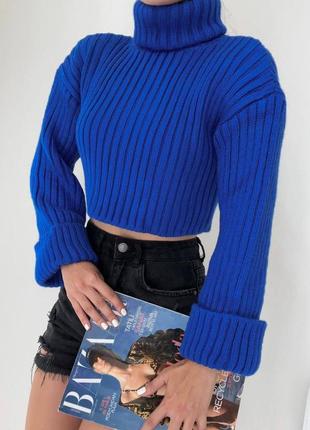 Сини укороченый свитер
