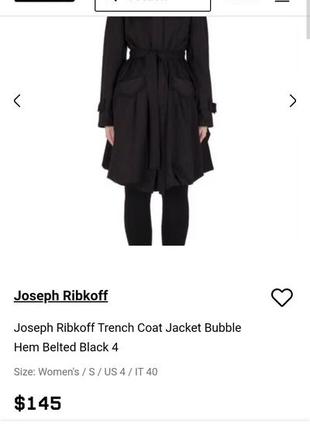 Пальто joseph ribkoff trench coat jacket bubble hem belted black uk 126 фото