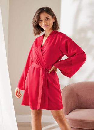 Женский красный халат esmara3 фото