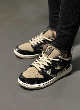 Кроссовки nike sb dunk low x travis scott cactus jack женские